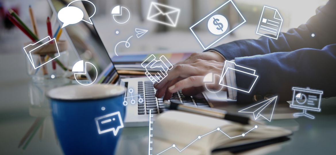 Ilustrasi internet marketing.