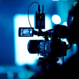 Ilustrasi seorang videography mengatur angle kamera